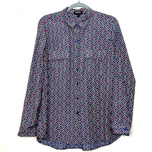 Express‎ Women’s Large The City Shirt Print Long Sleeve Button Up Shirt
